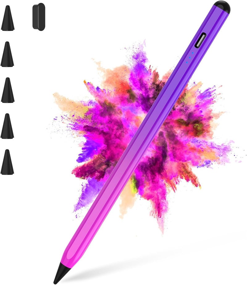 TaIYanG Stylus Pen for iPad 2018-2025 with Palm Rejection, Faster Charge,Tilt Sensitivity iPad Pencil Compatible with A16/10th/9th/8th/7th/6th,Pro 11/12.9/13in M4,Air M2/M3/5th/4th, Mini 6/5 (Gradient Purple) - Image 1